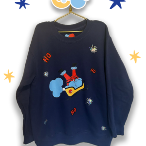 Sweat de Noël bleu pour Enfant : Création Artisanale Française